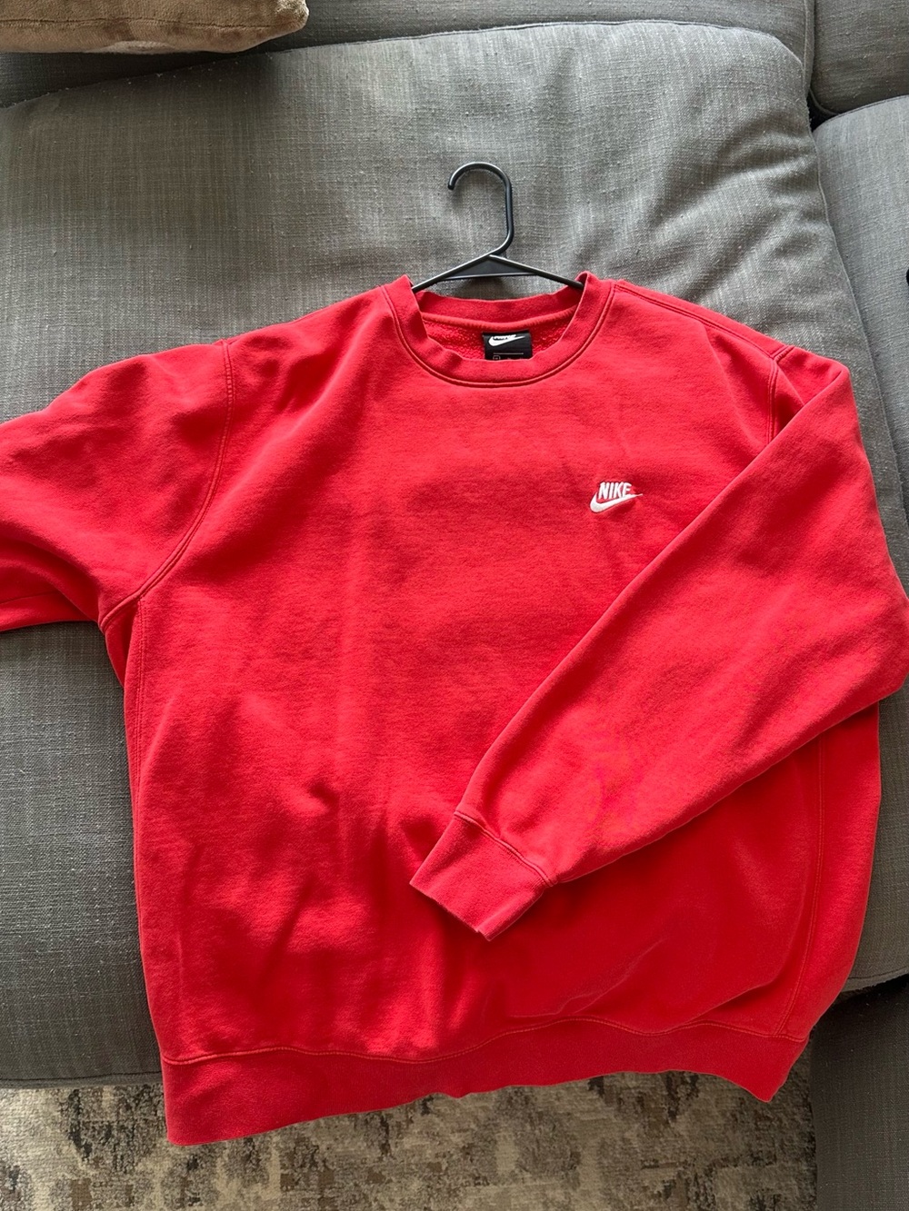 Nike Red Crewneck Sweatshirt with Small Swoosh